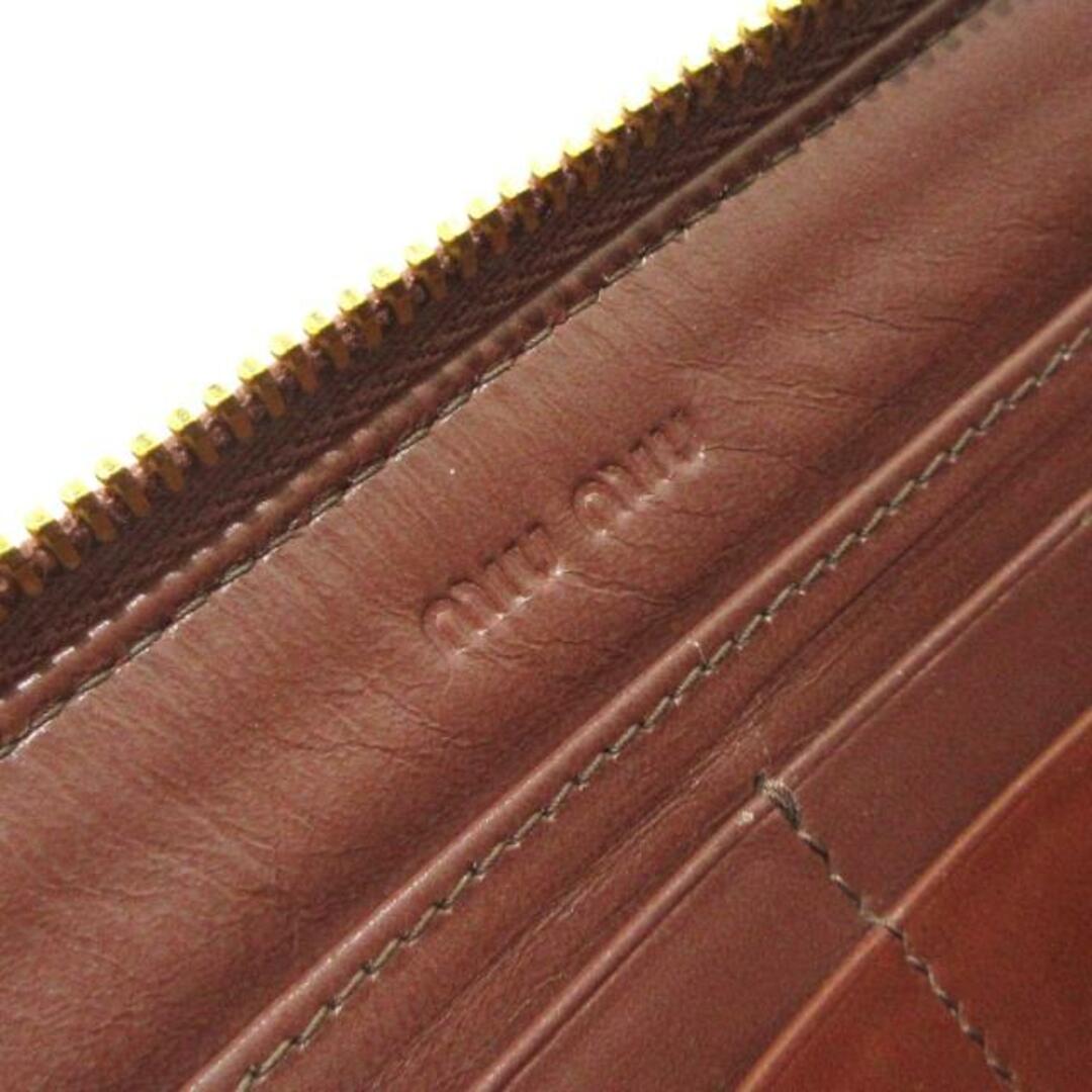miumiu(ミュウミュウ)のmiumiu(ミュウミュウ) 長財布 - ピンク 型押し加工/ラウンドファスナー エナメル（レザー） レディースのファッション小物(財布)の商品写真