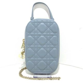 DIOR/ChristianDior(ディオール/クリスチャンディオール) 携帯電話ケース美品  LADY DIOR フォンホルダー S0872ONMJ_M900 ライトブルー スマートフォンケース/ラウンドファスナー ラムスキン