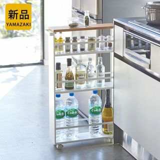 開店記念セール！！ tower ハンドル付きスリムワゴン タワー(キッチン収納)