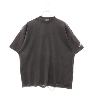 バレンシアガ(Balenciaga)のBALENCIAGA バレンシアガ 22SS OVERSIZED REPAIRED T-SHIRT 704056 TMVA5 デストロイリペア加工 オーバーサイズTシャツ 半袖Tシャツ ブラック(Tシャツ/カットソー(半袖/袖なし))