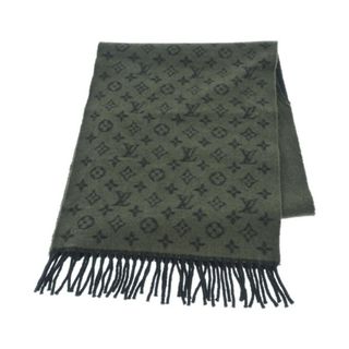 ルイヴィトン(LOUIS VUITTON)のLOUIS VUITTON ルイヴィトン ストール - カーキx黒(総柄) 【古着】【中古】(ストール/パシュミナ)