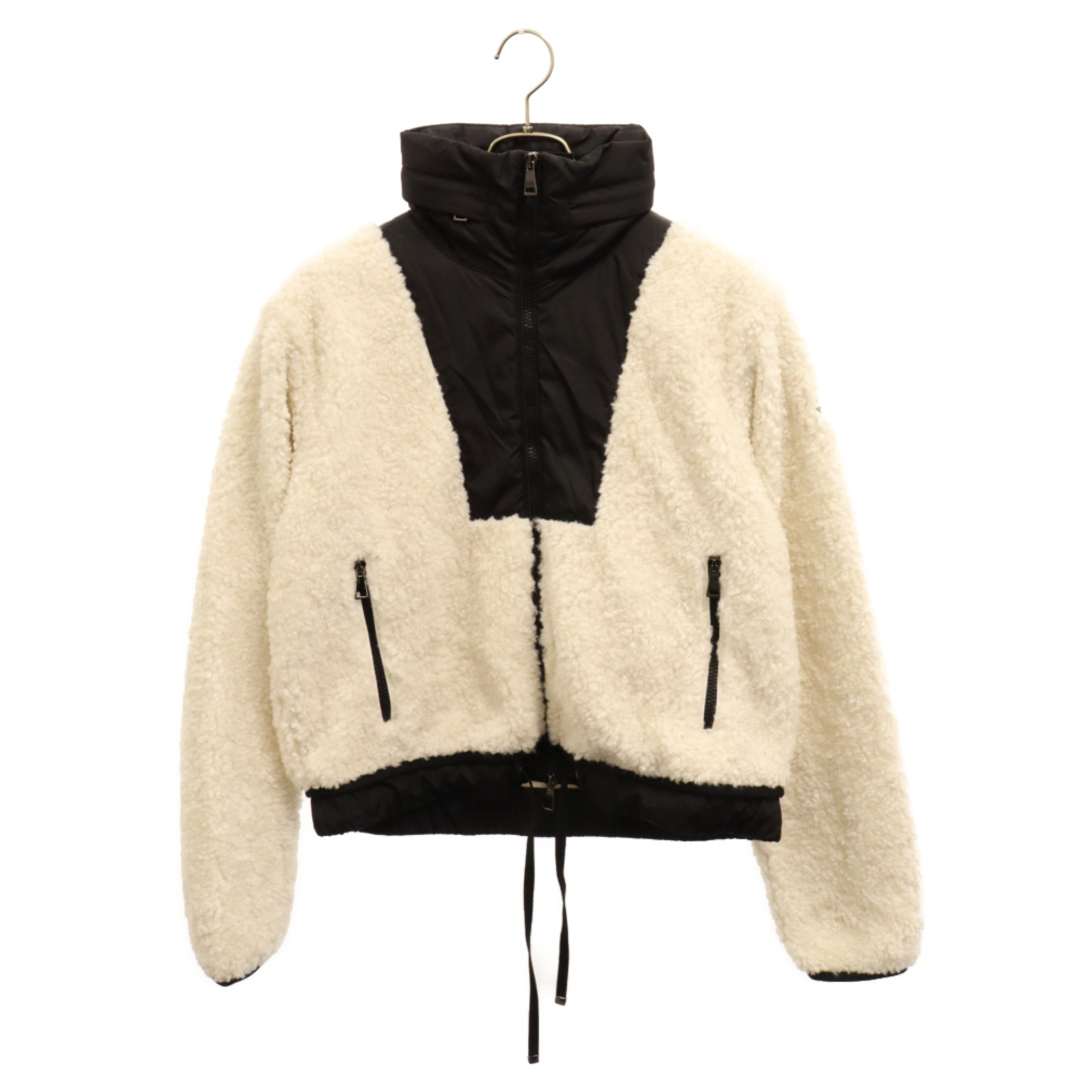 MONCLER(モンクレール)のMONCLER モンクレール 20AW MAGLIA CARDIGAN ボアフリースジャケット 素材切替 ホワイト/ブラック レディース F20938G73800 レディースのジャケット/アウター(その他)の商品写真