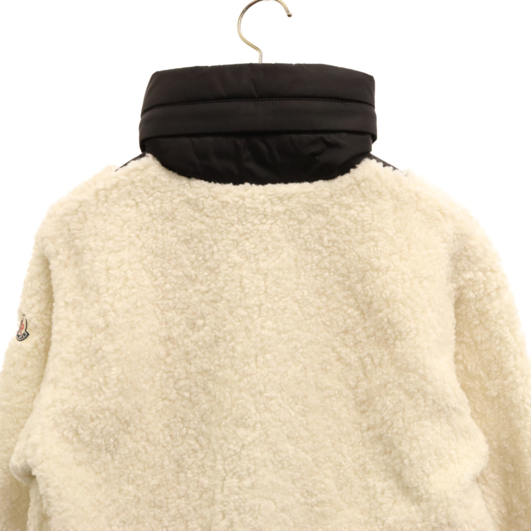 MONCLER(モンクレール)のMONCLER モンクレール 20AW MAGLIA CARDIGAN ボアフリースジャケット 素材切替 ホワイト/ブラック レディース F20938G73800 レディースのジャケット/アウター(その他)の商品写真