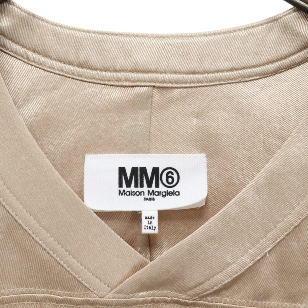 MM6(エムエムシックス)のMM6 Maison Margiela エムエムシックスメゾンマルジェラ 23AW MIDI DRESS S52DD0025 Vネックドレス ショートスリーブワンピース ベージュ レディース レディースのトップス(その他)の商品写真