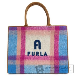 フルラ(Furla)のFurla アーチロゴ チェック柄 トートバッグ ウール レディース(トートバッグ)