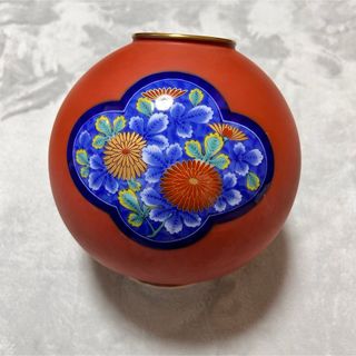 コウランシャ(香蘭社)の香蘭社　菊　花瓶　花入　飾り壷　古美術　時代物(陶芸)