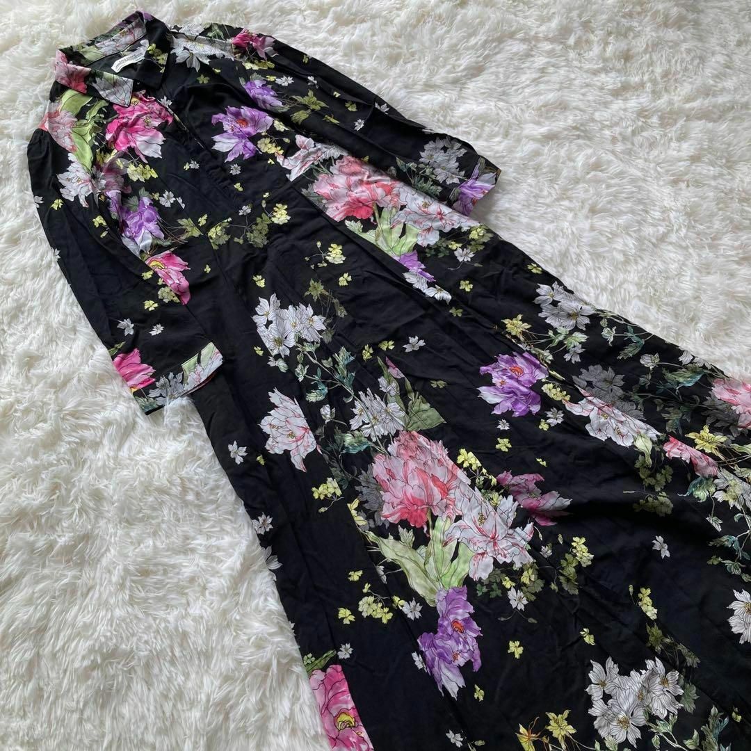 ZARA(ザラ)のZARA WOMEN 花柄 シャツワンピース マキシ丈 S レディースのワンピース(ロングワンピース/マキシワンピース)の商品写真