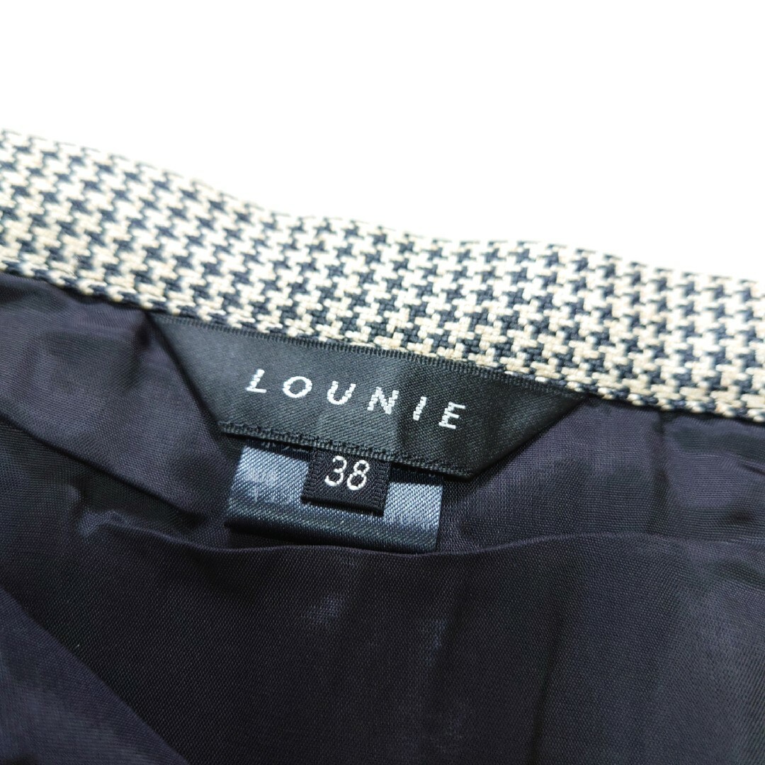 LOUNIE(ルーニィ)のルーニィ　ロングスカート　プリーツスカート　フレアスカート　千鳥柄　美品　日本製 レディースのスカート(ロングスカート)の商品写真