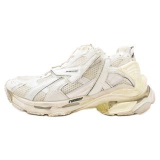 バレンシアガ(Balenciaga)のBALENCIAGA バレンシアガ Runner ランナー ヴィンテージ加工 メッシュローカットスニーカー ホワイト 656065(スニーカー)