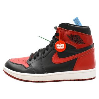 ナイキ(NIKE)のNIKE ナイキ 16年製 AIR JORDAN 1 RETRO HIGH OG BANNED BRED 555088-001 エアジョーダン1 バーンド ブレッド ハイカットスニーカー レッド/ブラック US8.5/26.5cm(スニーカー)