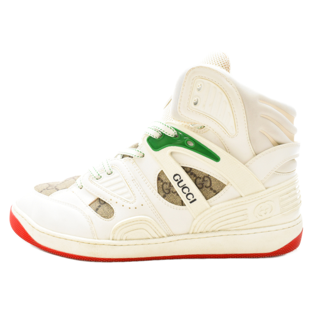 Gucci(グッチ)のGUCCI グッチ BASKET SNEAKER バスケット ハイカットスニーカー ホワイト 9 1/2 673077 メンズの靴/シューズ(スニーカー)の商品写真