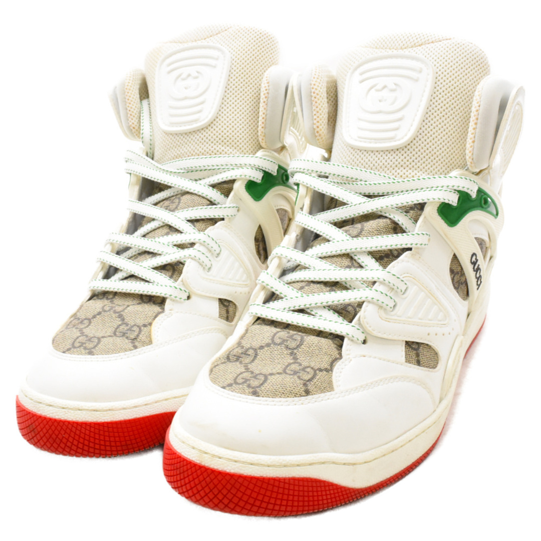 Gucci(グッチ)のGUCCI グッチ BASKET SNEAKER バスケット ハイカットスニーカー ホワイト 9 1/2 673077 メンズの靴/シューズ(スニーカー)の商品写真