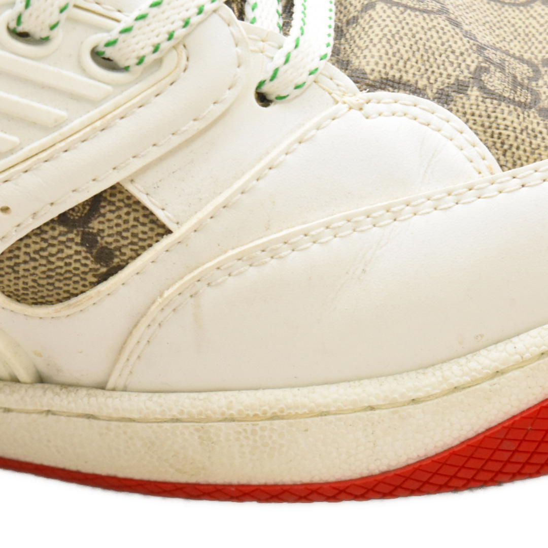 Gucci(グッチ)のGUCCI グッチ BASKET SNEAKER バスケット ハイカットスニーカー ホワイト 9 1/2 673077 メンズの靴/シューズ(スニーカー)の商品写真