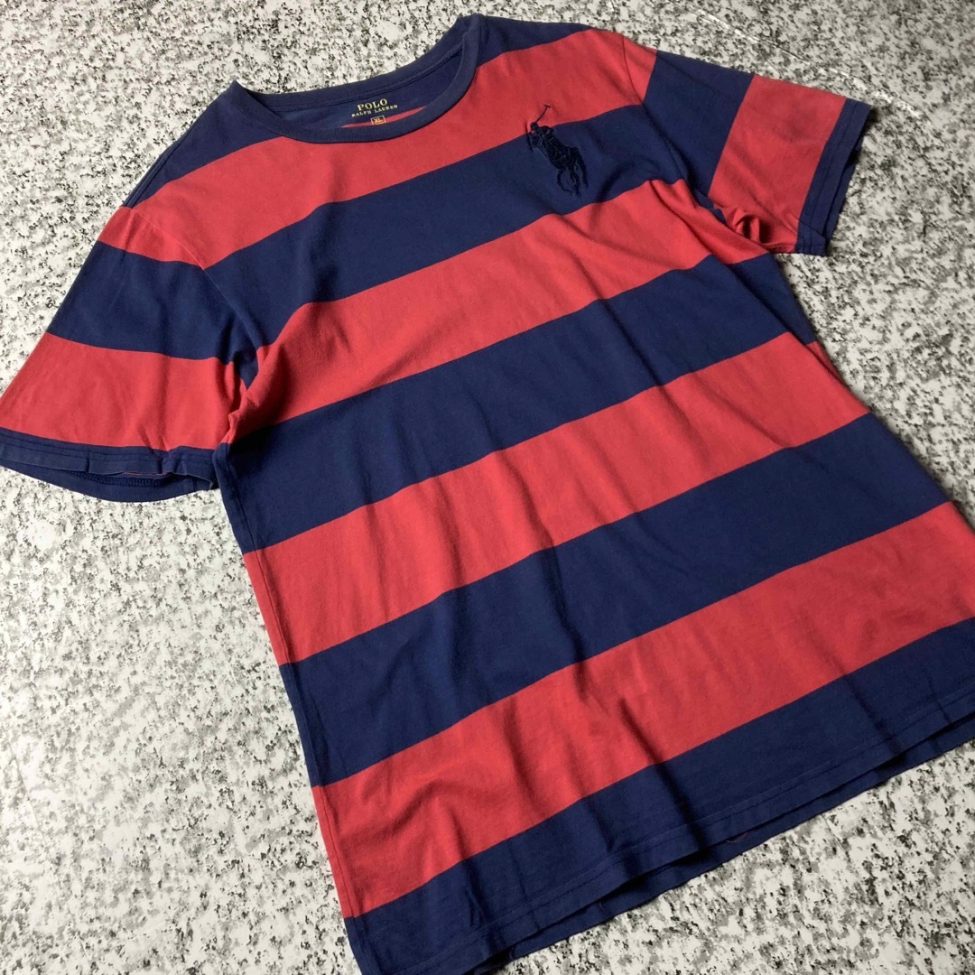 POLO RALPH LAUREN(ポロラルフローレン)の【グッドレギュラー】ラルフローレン　ビッグポニー　極太ボーダーTシャツ Y2K メンズのトップス(Tシャツ/カットソー(半袖/袖なし))の商品写真