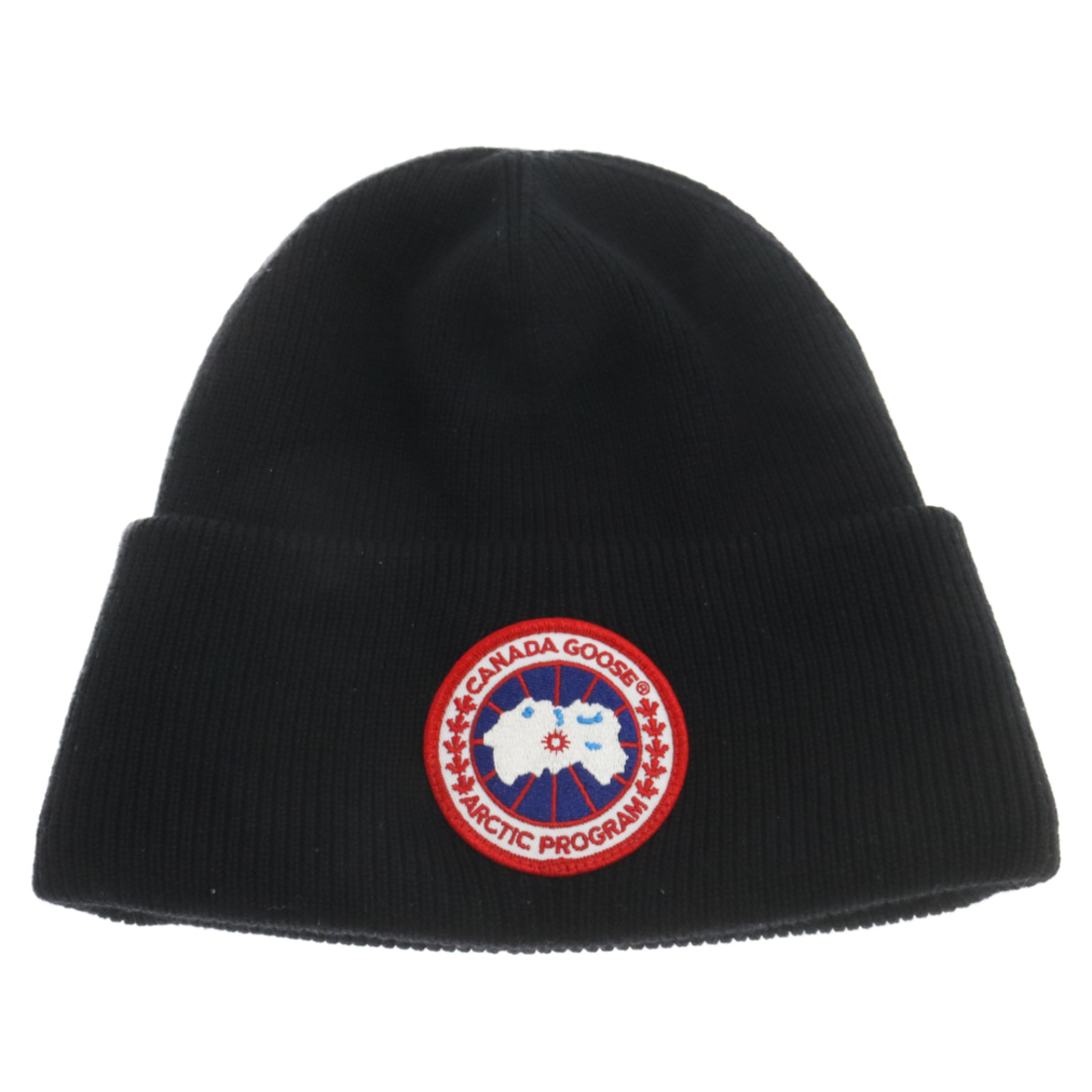 CANADA GOOSE(カナダグース)のCANADA GOOSE カナダグース フロントロゴビーニー ニット キャップ 帽子 ブラック 6936M メンズの帽子(ニット帽/ビーニー)の商品写真