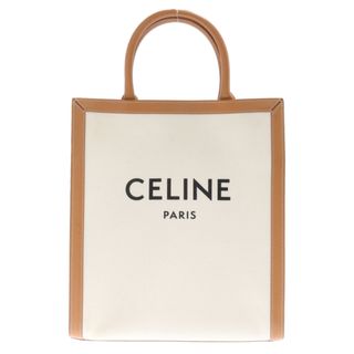 celine - CELINE セリーヌ バーティカルカバ トートバッグ キャンバス レザー ホワイト/ブラウン 192082BNZ 02NT