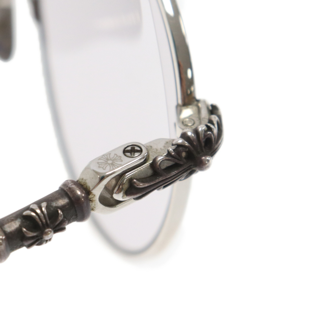 Chrome Hearts(クロムハーツ)のCHROME HEARTS クロムハーツ BUBBA-A クロステンプルメタルフレームラウンドサングラス/眼鏡 シルバー メンズのファッション小物(サングラス/メガネ)の商品写真