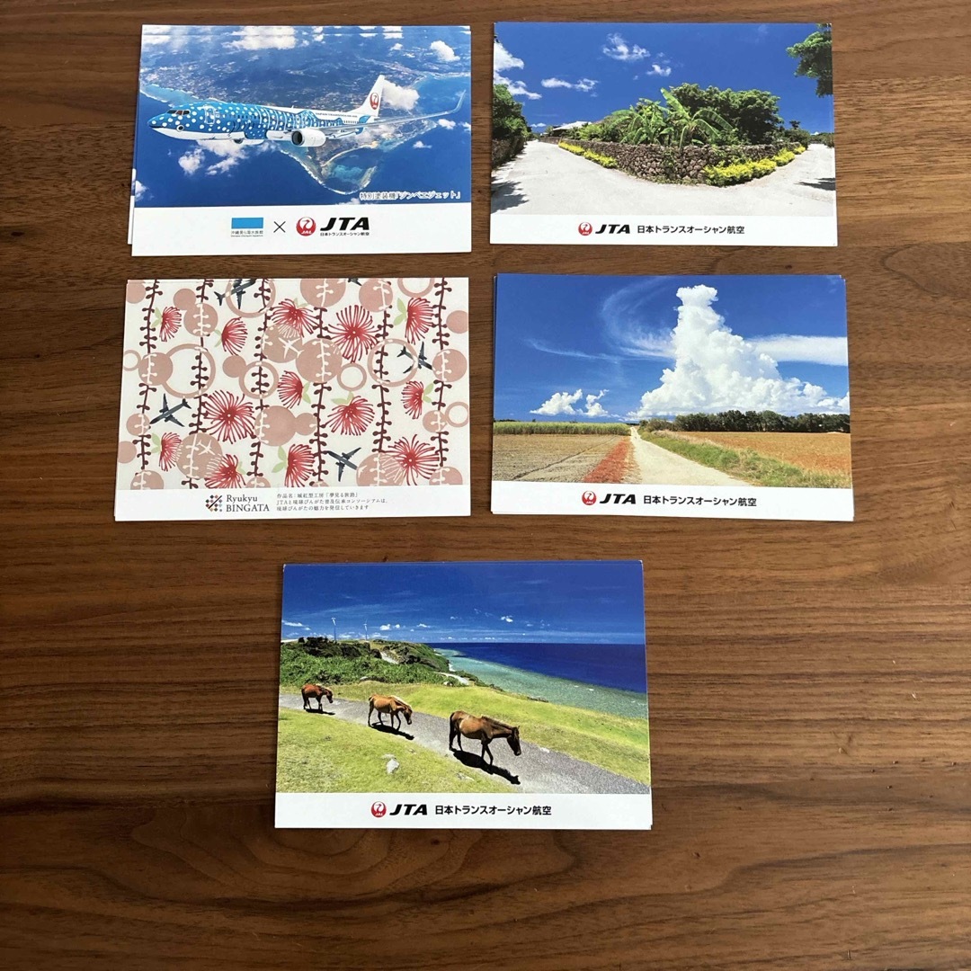 JAL(日本航空)(ジャル(ニホンコウクウ))のJTA JAL ポストカード 5枚 エンタメ/ホビーの声優グッズ(写真/ポストカード)の商品写真