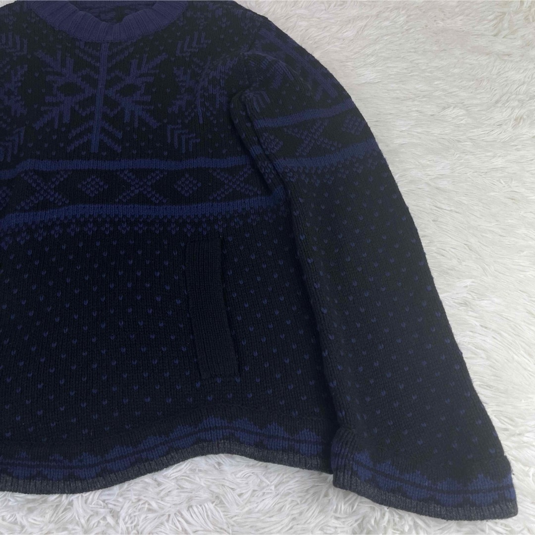 sacai(サカイ)のsacai ニット　セーター　ネイビー　ウール　サイズ4  大きいサイズ　厚手 メンズのトップス(ニット/セーター)の商品写真