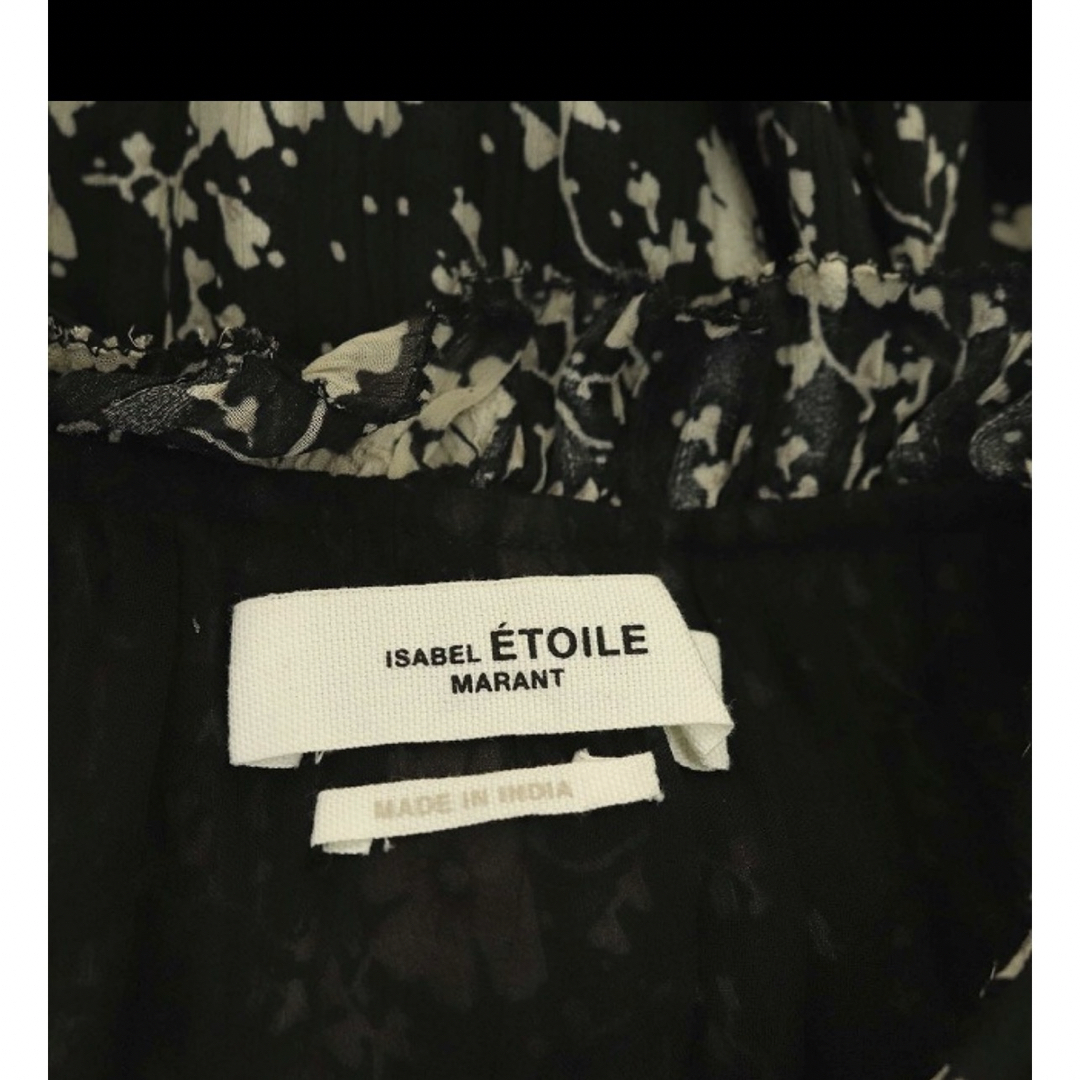 Isabel Marant(イザベルマラン)のイザベルマラン ETOILE ワンピース 長袖ロン グ花柄 34黒 レディースのワンピース(ロングワンピース/マキシワンピース)の商品写真