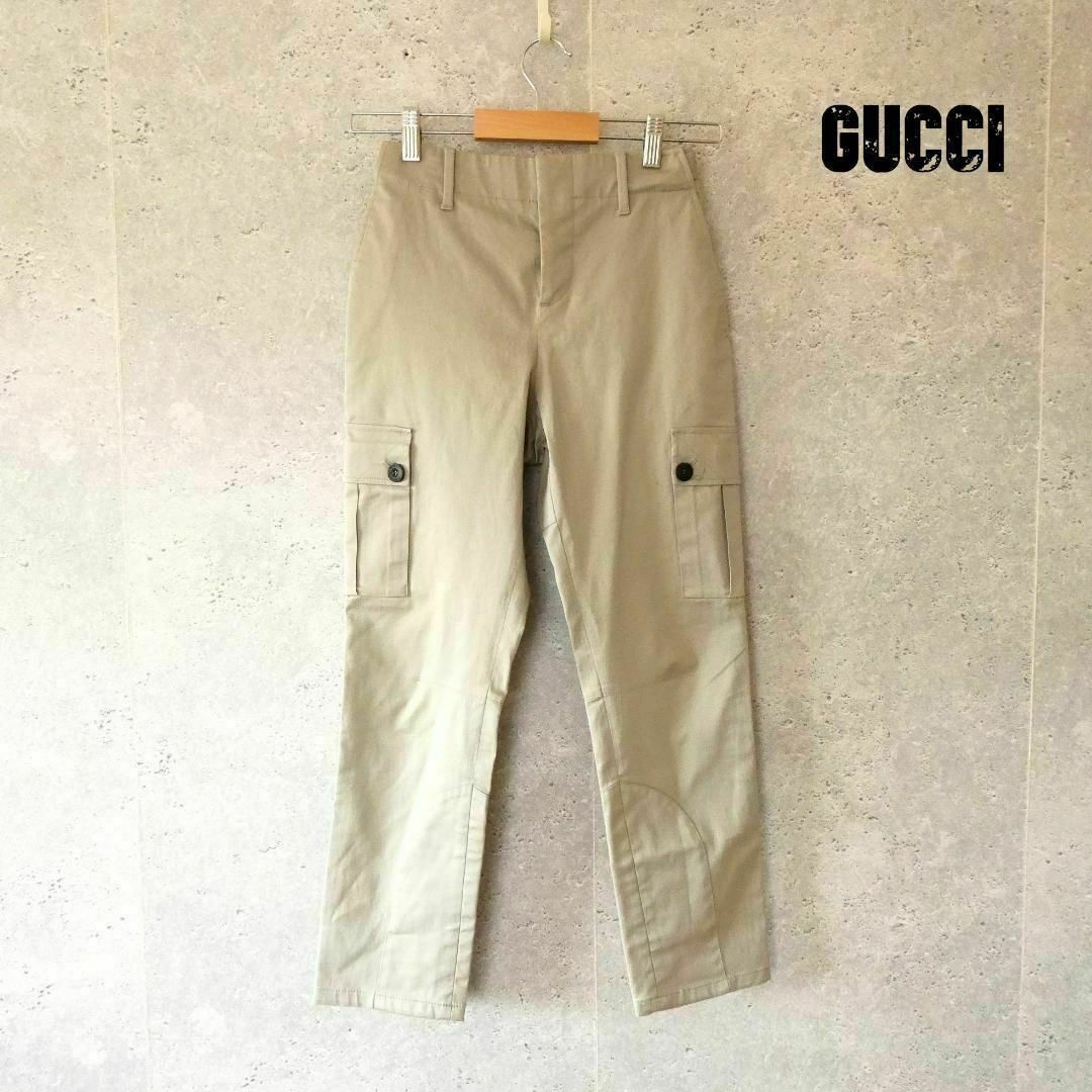 Gucci(グッチ)の良品 綺麗 GUCCI ストレッチ スリム テーパード カーゴパンツ レディースのパンツ(カジュアルパンツ)の商品写真