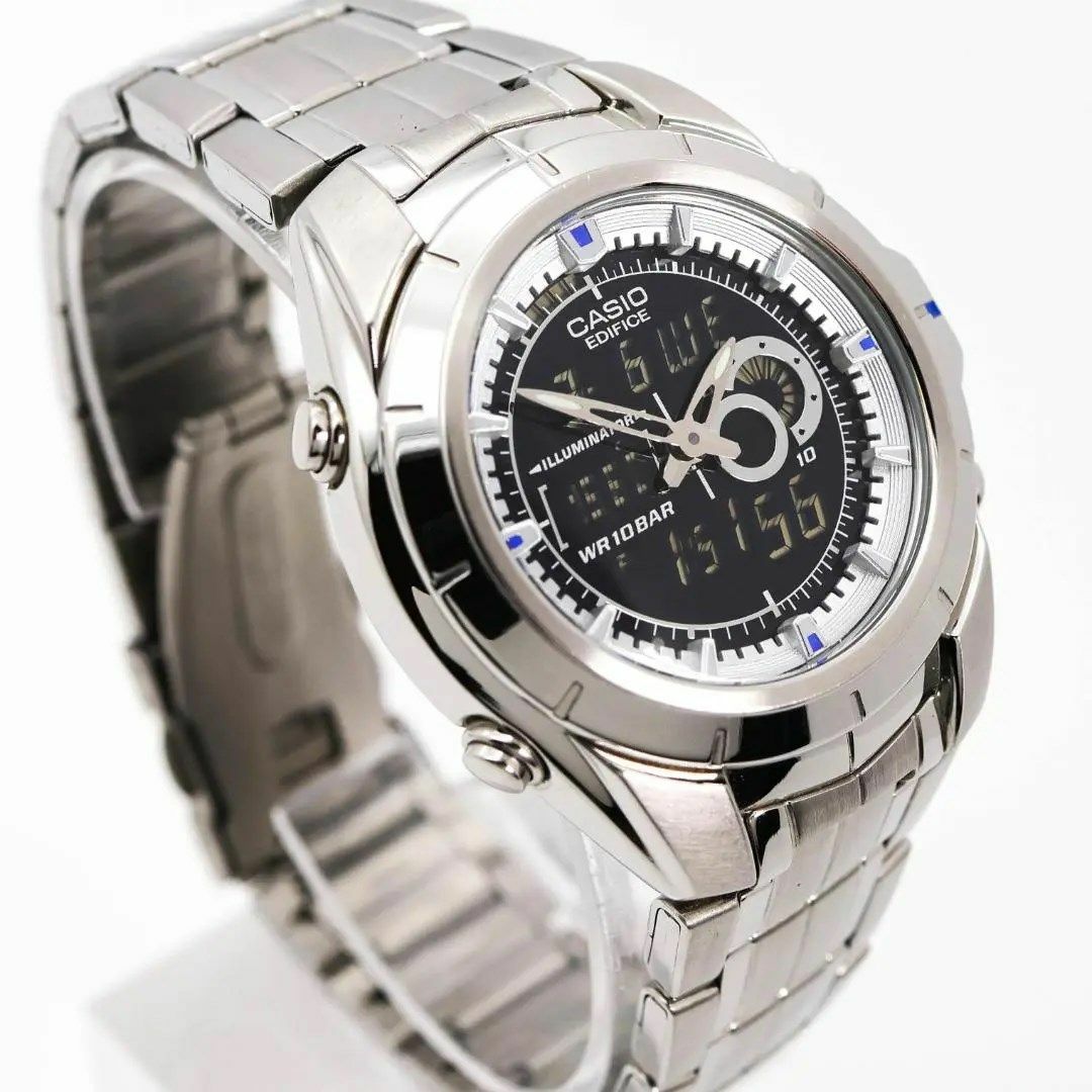 CASIO(カシオ)の《美品》CASIO EDIFICE 腕時計 ブラック アナデジ メンズ o メンズの時計(腕時計(デジタル))の商品写真