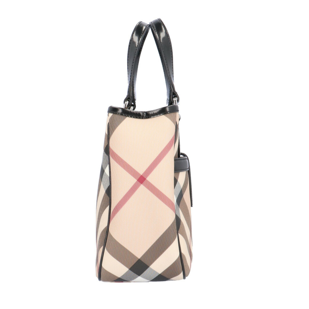 BURBERRY(バーバリー)のバーバリー ハンドバッグ PVC ベージュ レディース BURBERRY  中古 レディースのバッグ(ハンドバッグ)の商品写真