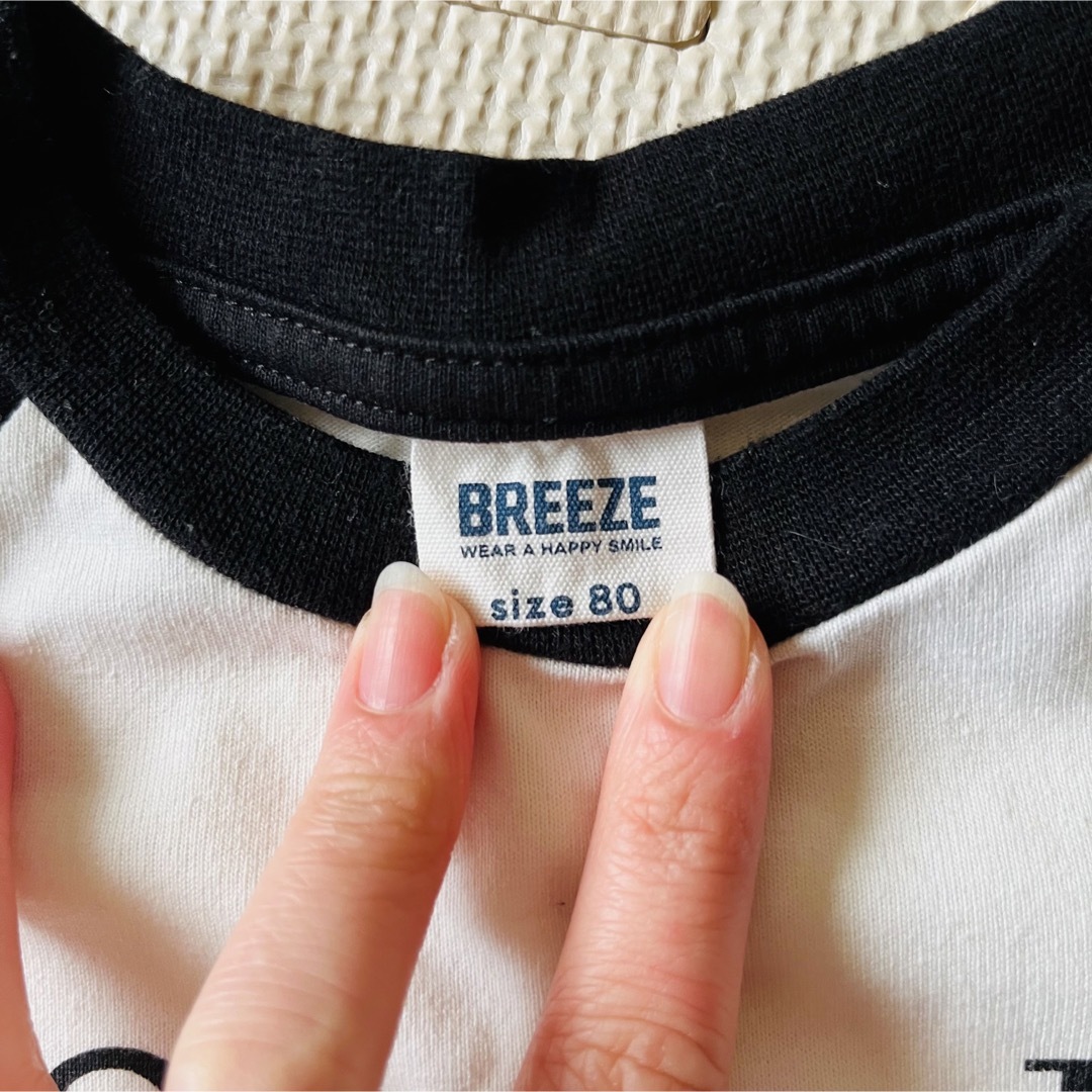 BREEZE(ブリーズ)のBREEZE ワッフルロンT・ラグラン七分袖Tシャツ 2枚セット 80 キッズ/ベビー/マタニティのベビー服(~85cm)(Ｔシャツ)の商品写真