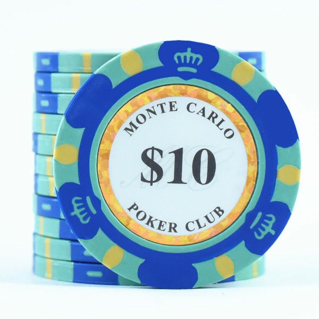 25枚セット 10ドル ポーカーチップ カジノ ゴルフマーカー  モンテカルロ エンタメ/ホビーのテーブルゲーム/ホビー(その他)の商品写真