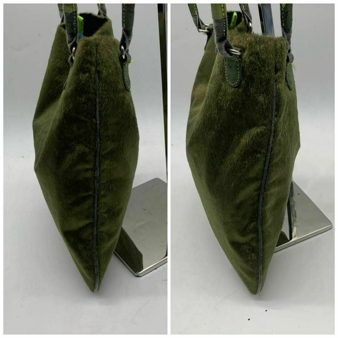 agnes b.(アニエスベー)の希少 アニエスベー スウェード トートバッグ 緑 レディースのバッグ(トートバッグ)の商品写真