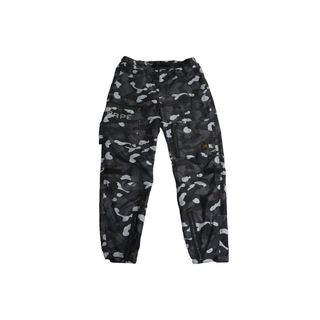 A BATHING APE アベイシングエイプ パンツ グラデーション カモ フライトパンツ ブラック ポリエステル XL 001PTF801012X 美品 中古 61189