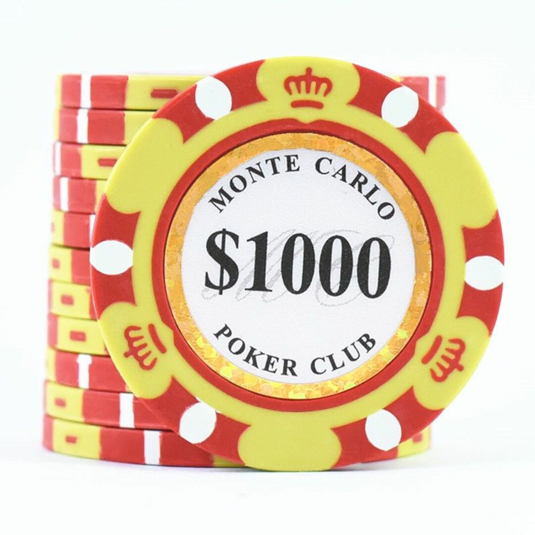 25枚セット 1000ドル ポーカーチップ カジノ ゴルフマーカー モンテカルロ エンタメ/ホビーのテーブルゲーム/ホビー(その他)の商品写真