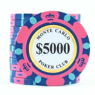25枚セット 5000ドル ポーカーチップ カジノ ゴルフマーカー モンテカルロ(その他)