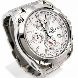 カシオ(CASIO)の《美品》CASIO EDIFICE 腕時計 ホワイト クロノグラフ メンズ i(腕時計(アナログ))