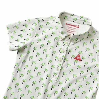 ルコックスポルティフ(le coq sportif)の美品 ルコック ゴルフ UVケア ドライ 半袖 ボタンダウン ポロシャツ M(ウエア)