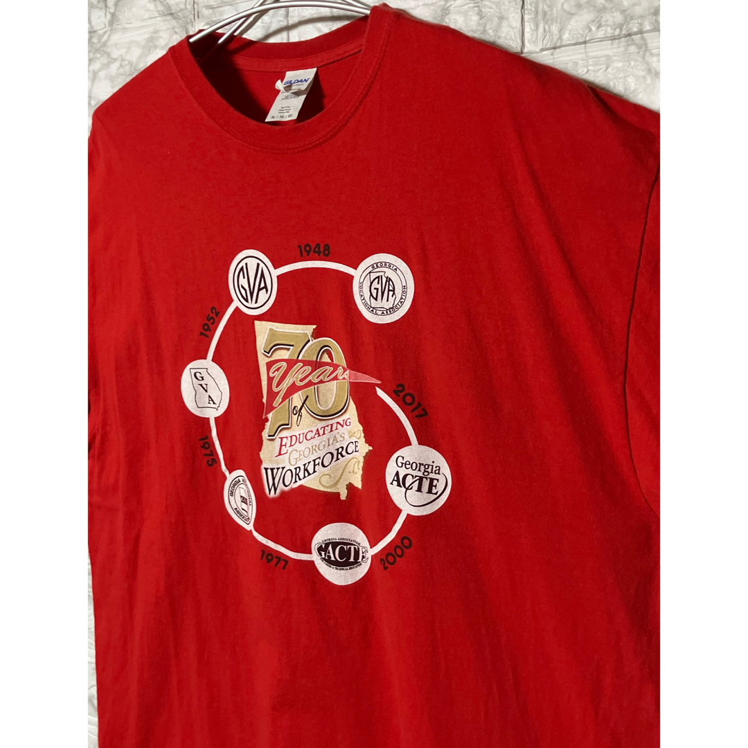 GILDAN(ギルタン)の【レア】US古着 ビッグサイズ XL size GILDAN Tシャツ レッド メンズのトップス(Tシャツ/カットソー(半袖/袖なし))の商品写真