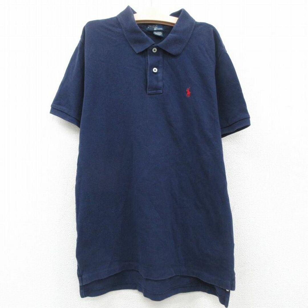 Ralph Lauren(ラルフローレン)の古着 ラルフローレン Ralph Lauren 半袖 ブランド ポロ シャツ キッズ ボーイズ 子供服 90年代 90s ワンポイントロゴ 鹿の子 コットン 紺 ネイビー 23jul03 キッズ/ベビー/マタニティのベビー服(~85cm)(その他)の商品写真