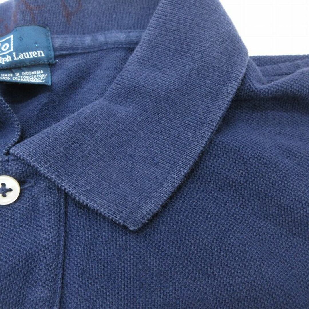 Ralph Lauren(ラルフローレン)の古着 ラルフローレン Ralph Lauren 半袖 ブランド ポロ シャツ キッズ ボーイズ 子供服 90年代 90s ワンポイントロゴ 鹿の子 コットン 紺 ネイビー 23jul03 キッズ/ベビー/マタニティのベビー服(~85cm)(その他)の商品写真