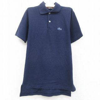 ラコステ(LACOSTE)の古着 ラコステ LACOSTE IZOD 半袖 ブランド ポロ シャツ キッズ ボーイズ 子供服 80年代 80s ワンポイントロゴ 鹿の子 紺 ネイビー 23jul03(その他)