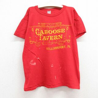 古着 半袖 ビンテージ Tシャツ キッズ ボーイズ 子供服 70年代 70s CABOOSE コットン クルーネック 赤 レッド 23jul04(シャツ/カットソー)