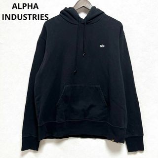 アルファインダストリーズ(ALPHA INDUSTRIES)のALPHA INDUSTRIES メンズ　フーディ ブラック　Lサイズ(パーカー)