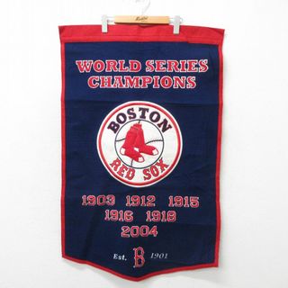 中古 タペストリー 00年代 00s MLB ボストンレッドソックス 刺繍 紺 ネイビー メジャーリーグ ベースボール 野球 23jul03(絵画/タペストリー)