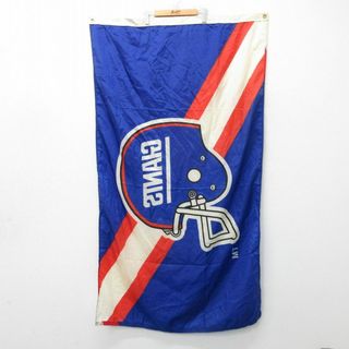 中古 旗 フラッグ タペストリー 80年代 80s NFL ニューヨークジャイアンツ USA製 青他 ブルー アメフト スーパーボウル 23jul06(絵画/タペストリー)