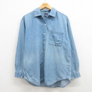 ジェイクルー(J.Crew)の古着 ジェイクルー J.CREW 長袖 シャツ レディース コットン 紺 ネイビー デニム 23jul04 中古 ブラウス トップス(ポロシャツ)