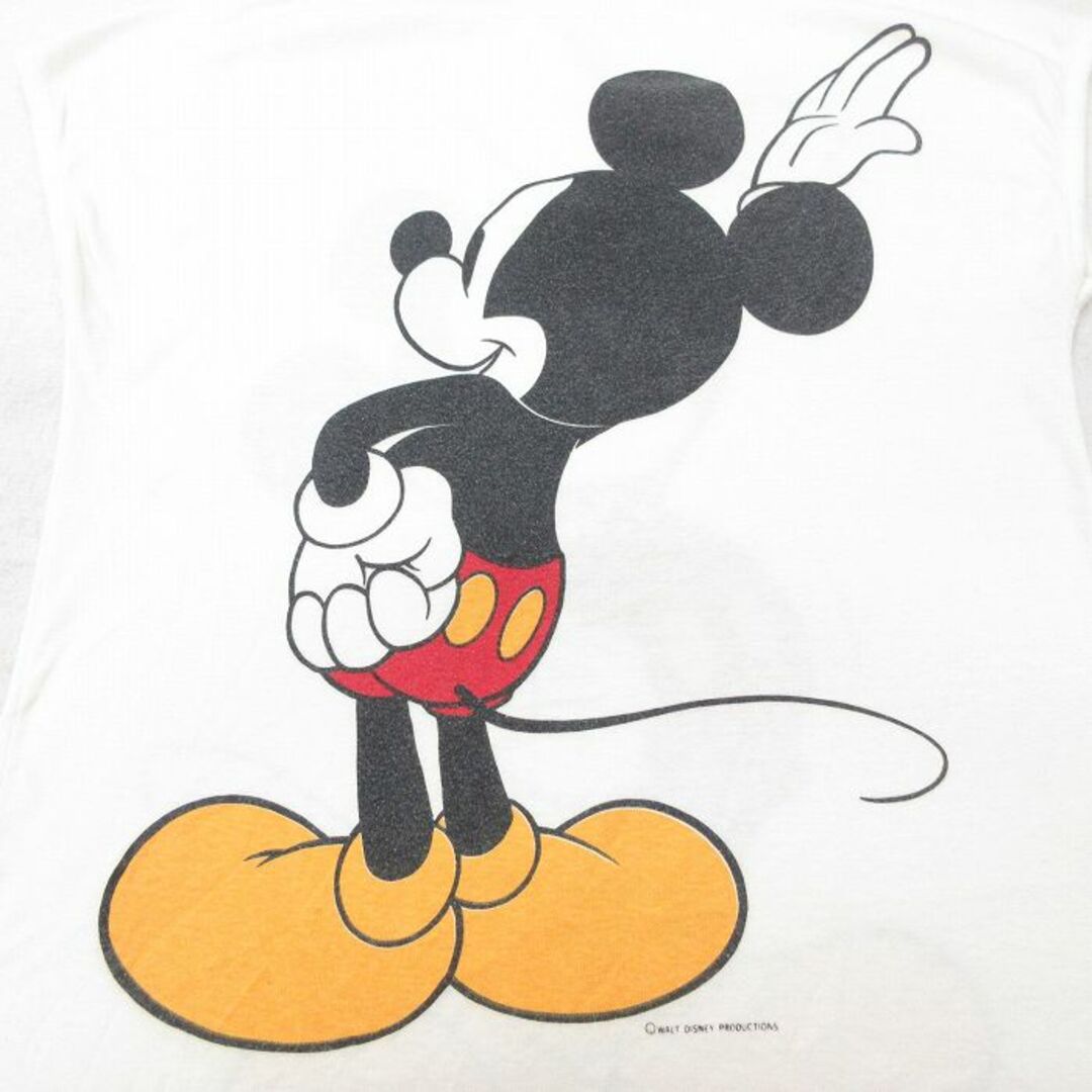 Disney(ディズニー)の古着 ビンテージ ノースリーブ Tシャツ レディース 90年代 90s ディズニー DISNEY ミッキー MICKEY MOUSE 両面プリント クルーネック 白 ホワイト 【spe】 23jul06 中古 レディースのトップス(タンクトップ)の商品写真