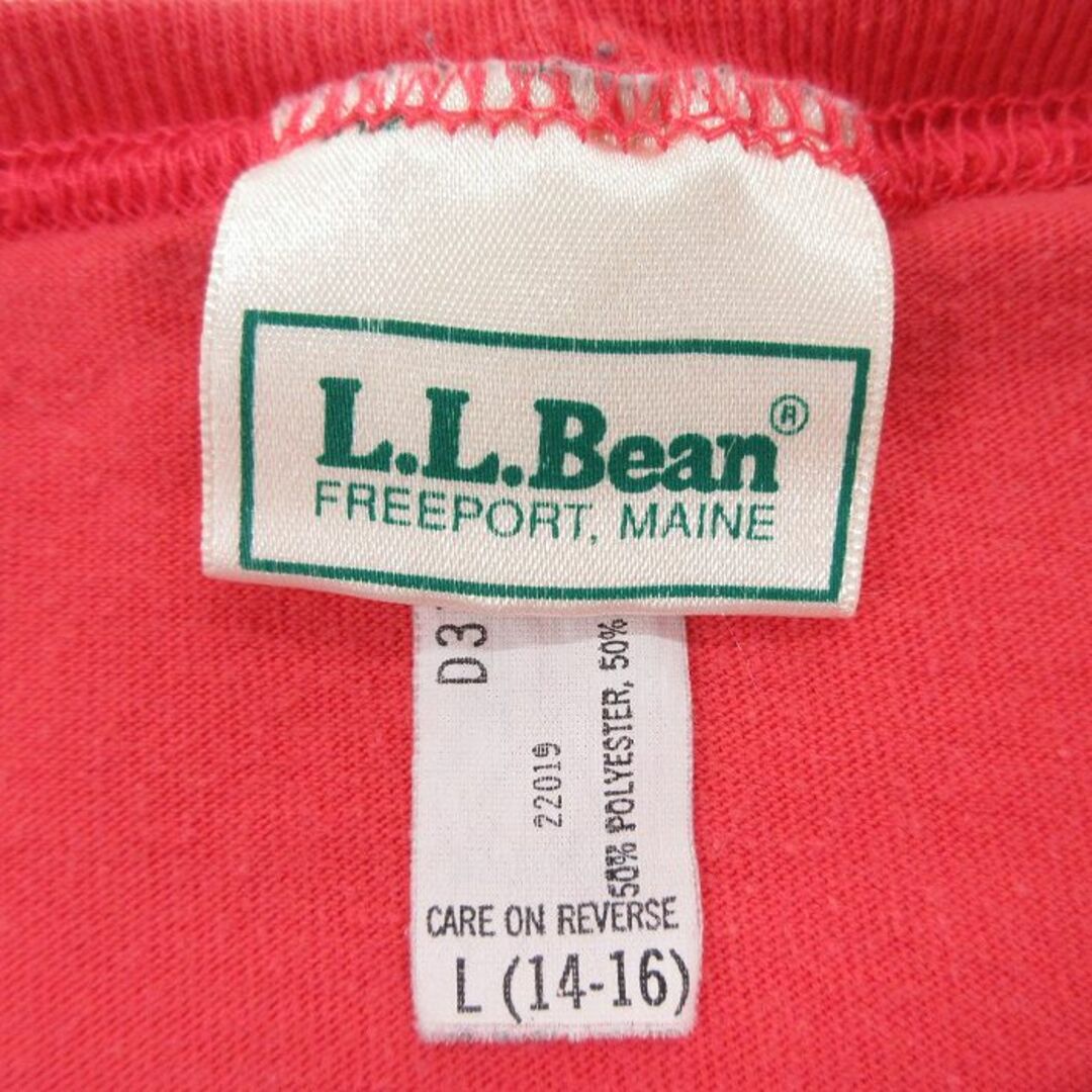 L.L.Bean(エルエルビーン)の古着 エルエルビーン LLBEAN 半袖 ビンテージ Tシャツ レディース 80年代 80s 無地 クルーネック USA製 濃ピンク 23jul04 中古 レディースのワンピース(ミニワンピース)の商品写真