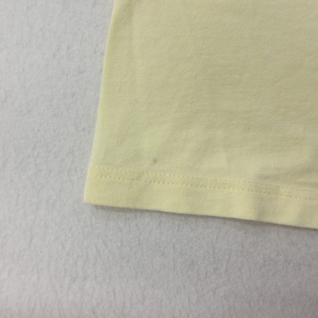 古着 半袖 Tシャツ レディース ウィスコンシン 花 クルーネック 薄黄 イエロー 23jul08 中古 レディースのワンピース(ミニワンピース)の商品写真