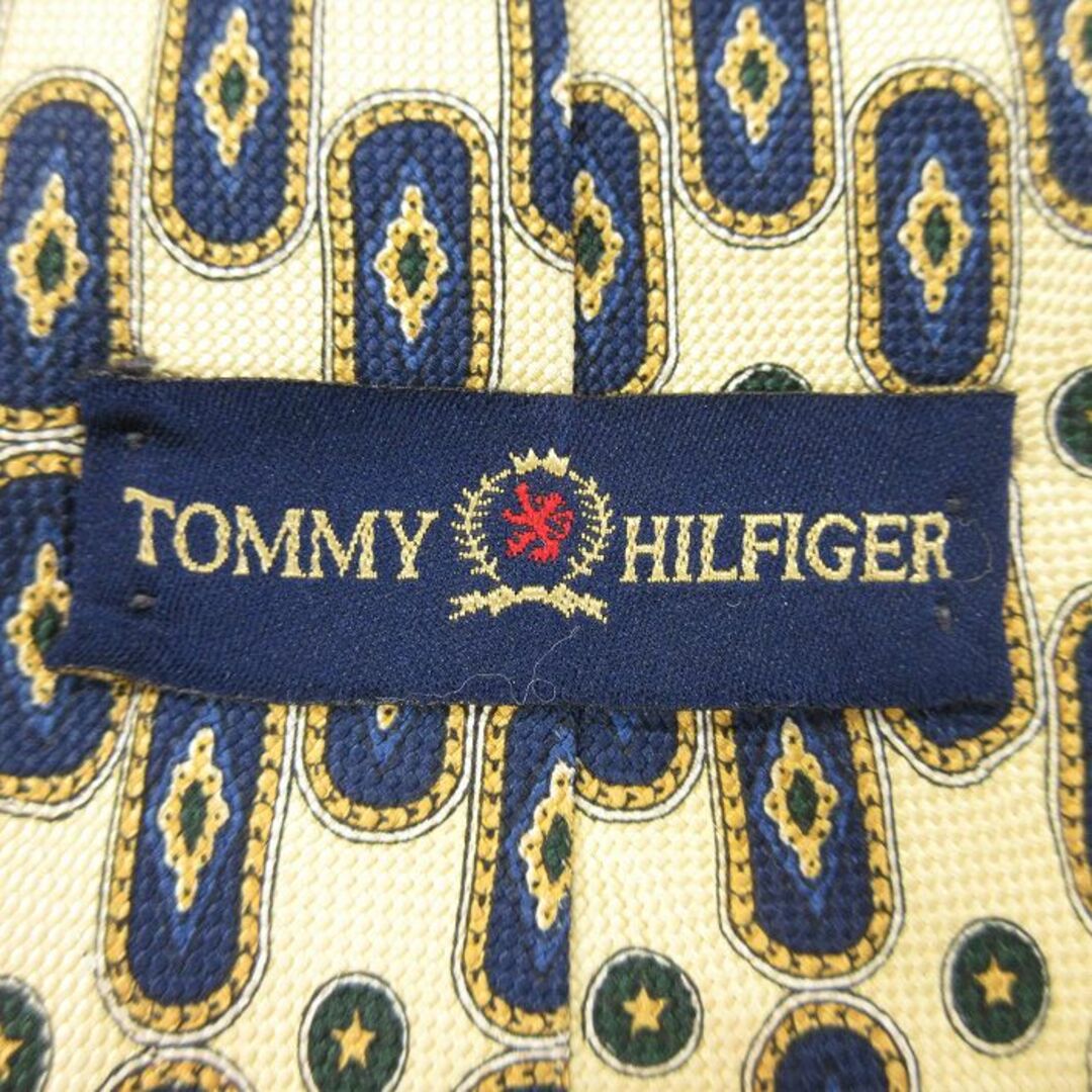 TOMMY HILFIGER(トミーヒルフィガー)の中古 トミーヒルフィガー TOMMY HILFIGER ブランド ネクタイ 90年代 90s 総柄 シルク USA製 薄ベージュ他 カーキ 23jul03 メンズのファッション小物(ネクタイ)の商品写真