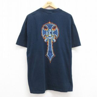 XL★古着 半袖 ビンテージ Tシャツ メンズ 00年代 00s オレンジカウンティチョッパーズ コットン クルーネック 紺 ネイビー 23jul04 中古(Tシャツ/カットソー(半袖/袖なし))