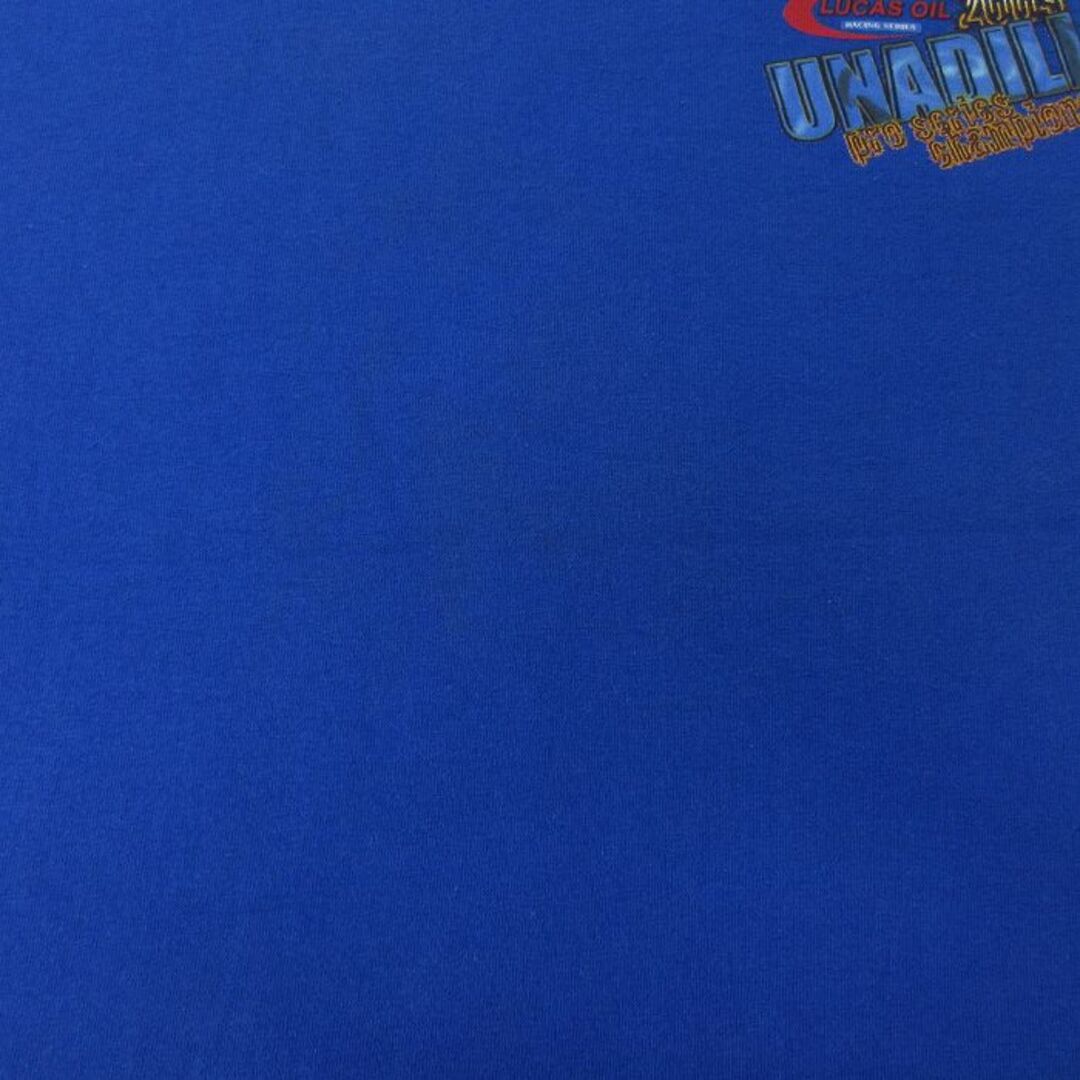 XL★古着 半袖 ビンテージ Tシャツ メンズ 00年代 00s 車 レーシング UNADILLA コットン クルーネック 青 ブルー 23jul07 中古 メンズのトップス(Tシャツ/カットソー(半袖/袖なし))の商品写真